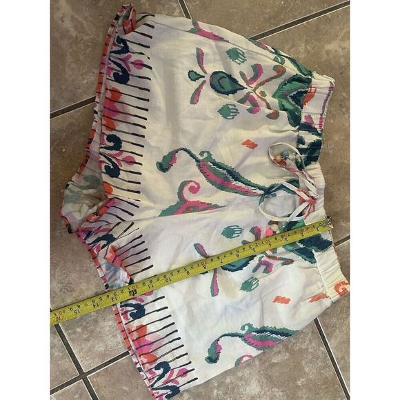 Zara M Printed Linen Shorts Tasseled Paisley - Picture 5 of 7